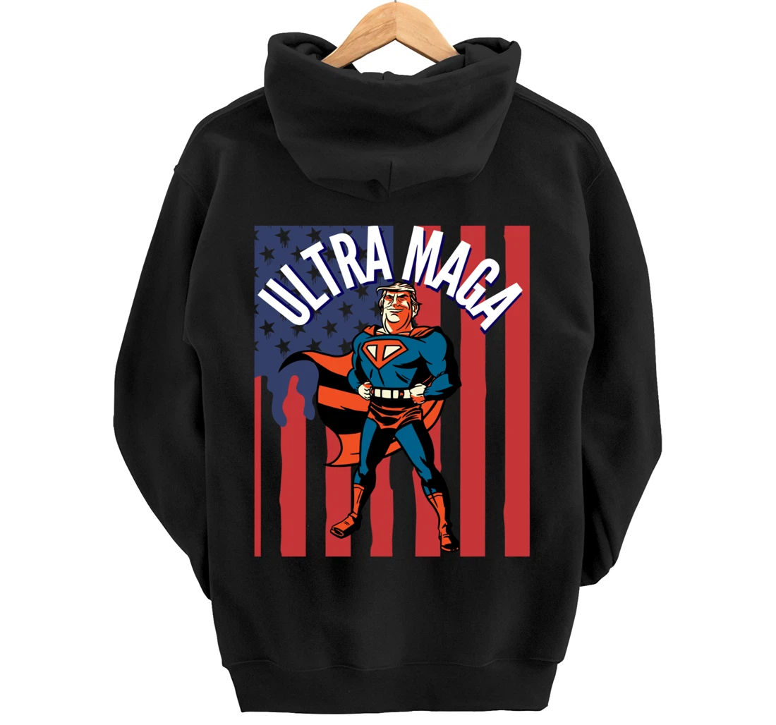 Ultra MAGA Agenda Biden I Did That Sticker Trump Pullover Hoodie