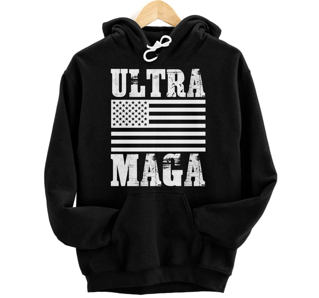 Patriotic Flag Freedom Ultra Maga Trump 2024 Pullover Hoodie