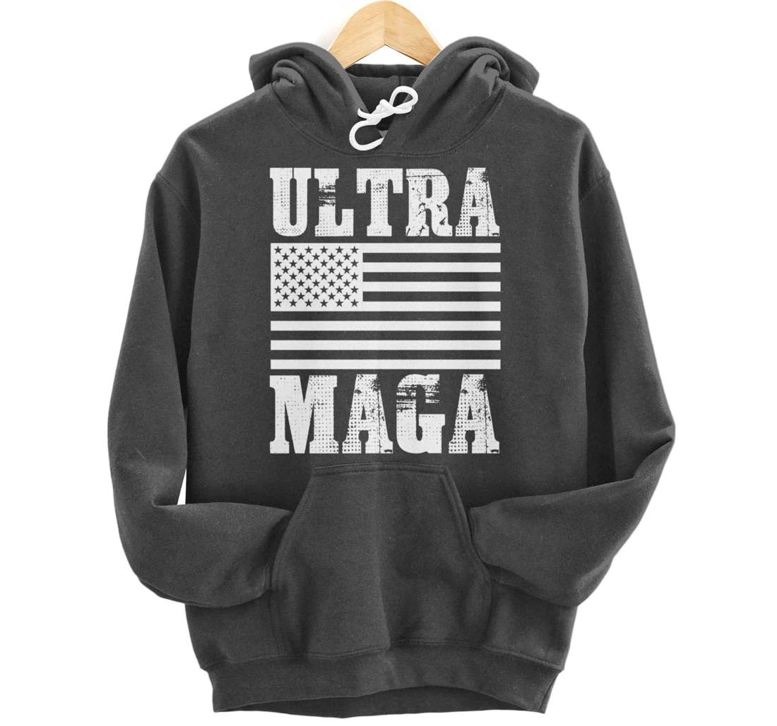 Patriotic Flag Freedom Ultra Maga Trump 2024 Pullover Hoodie