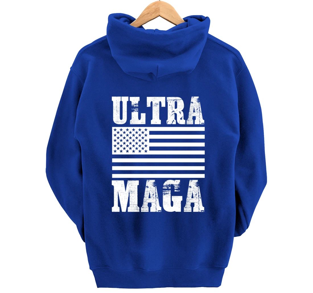 Patriotic Flag Freedom Ultra Maga Trump 2024 Pullover Hoodie