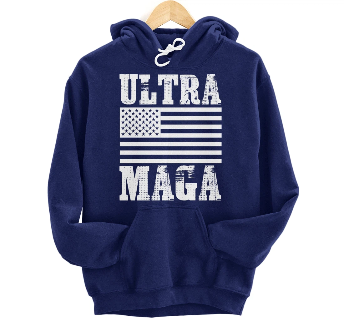 Patriotic Flag Freedom Ultra Maga Trump 2024 Pullover Hoodie