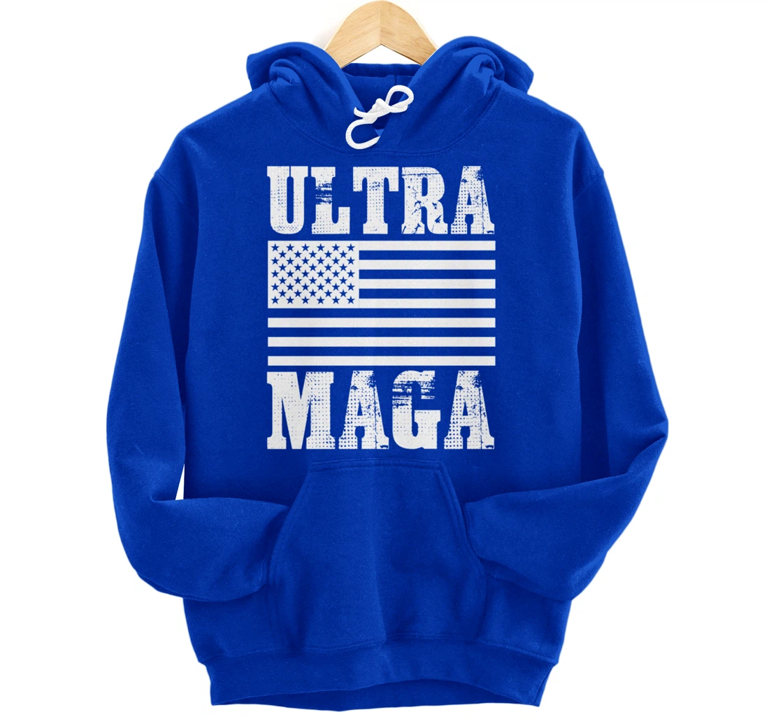 Patriotic Flag Freedom Ultra Maga Trump 2024 Pullover Hoodie