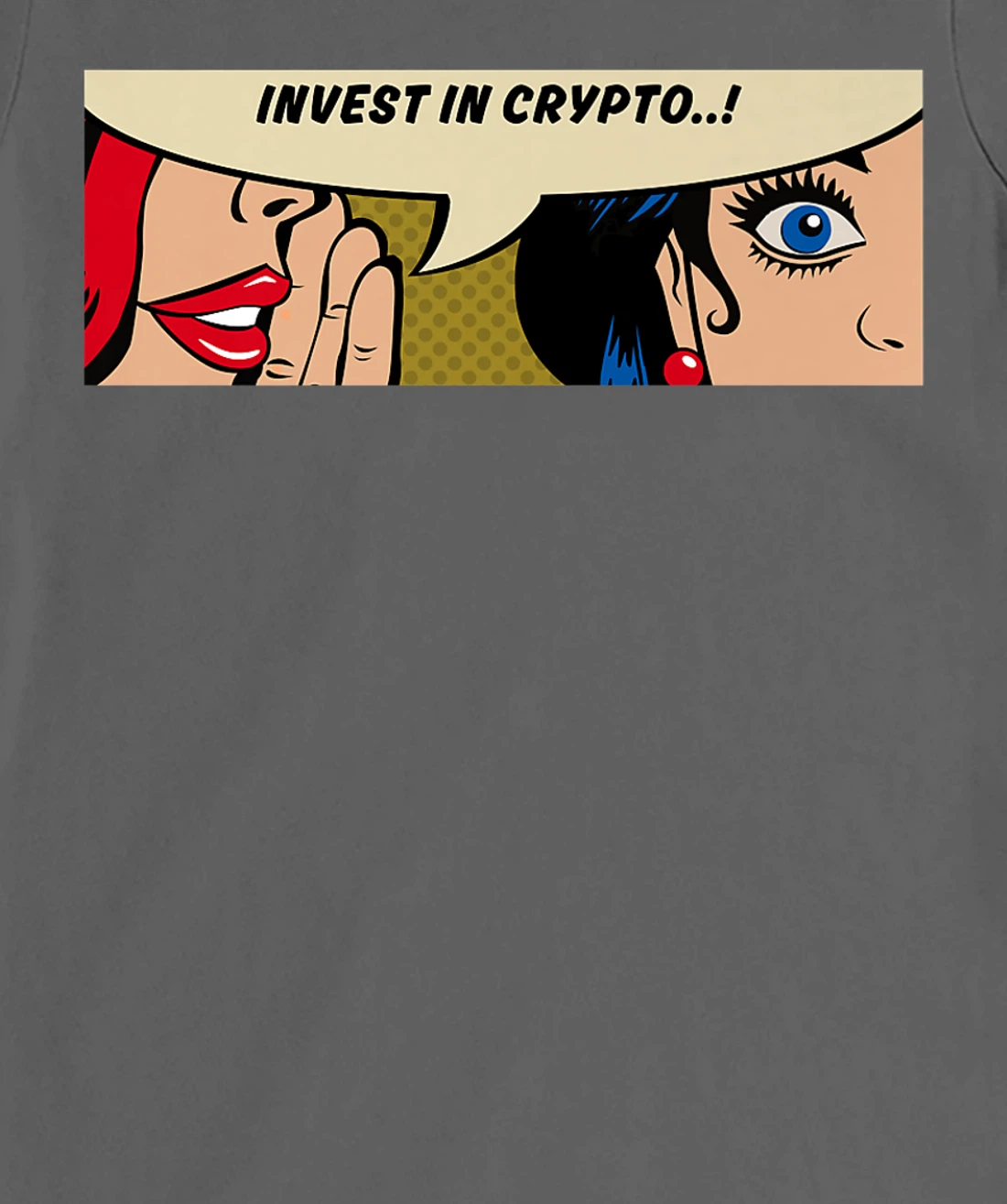 Women Whispering - Invest In Crypto - Bitcoin Comic Pop Art T-Shirt, Women T-Shirt