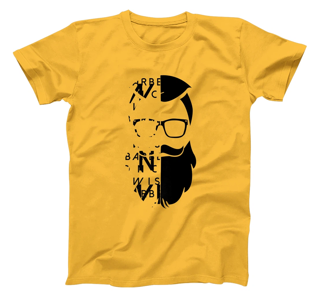 Womens A Bearded Man With Glasses And Letters Wise Barber Graphic T-Shirt, Kid T-Shirt and Women T-Shirt