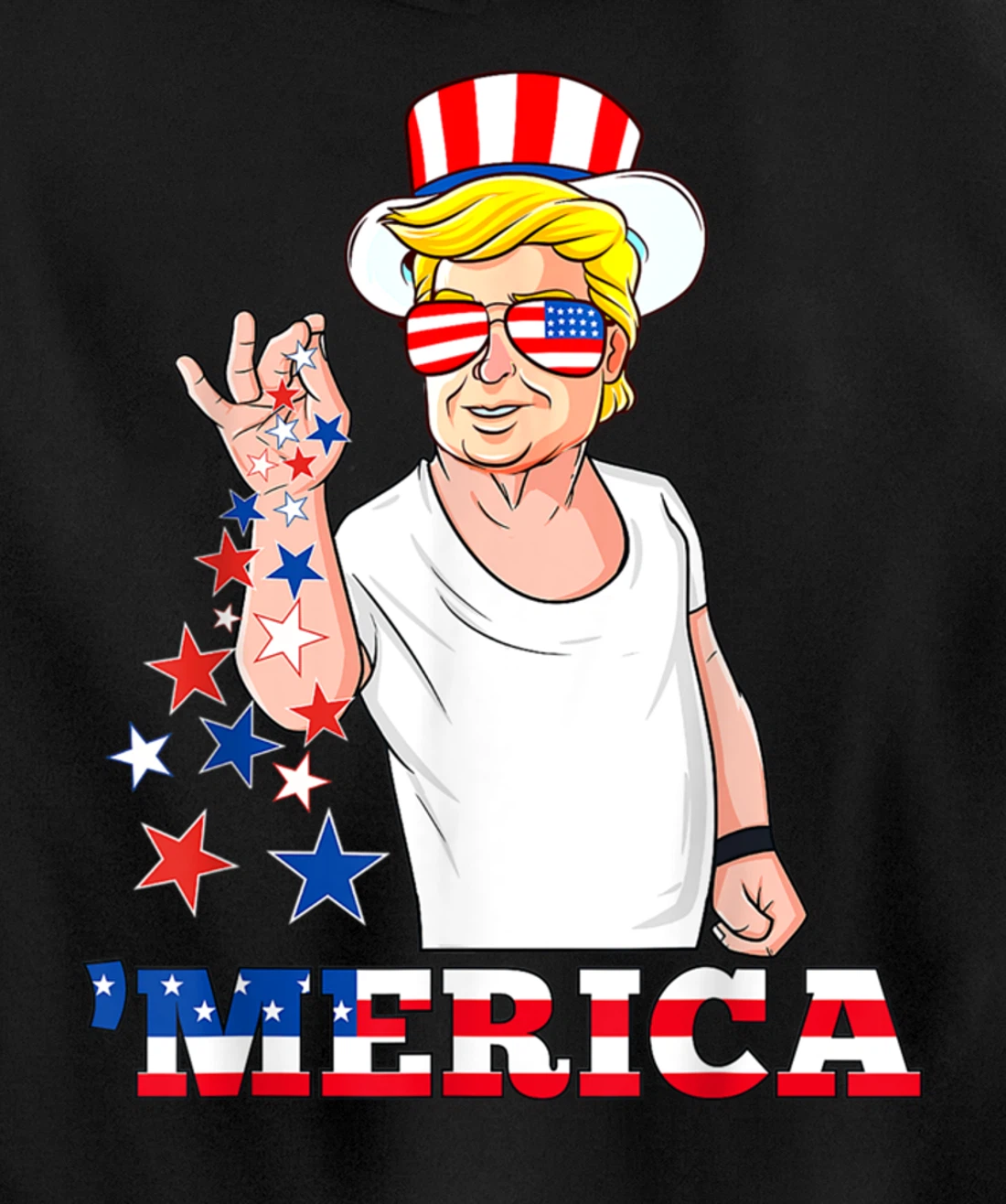 Merica Trump Outfits, 4th of July Pullover Hoodie