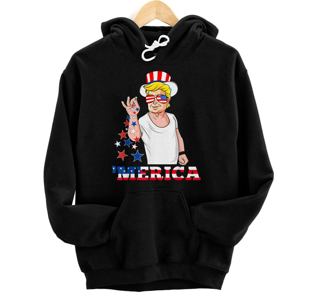 Merica Trump Outfits, 4th of July Pullover Hoodie