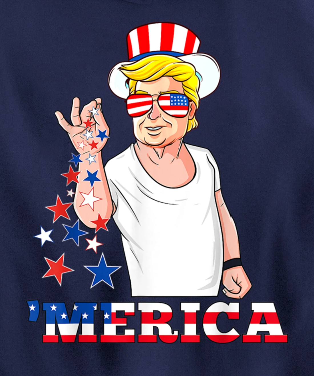Merica Trump Outfits, 4th of July Pullover Hoodie
