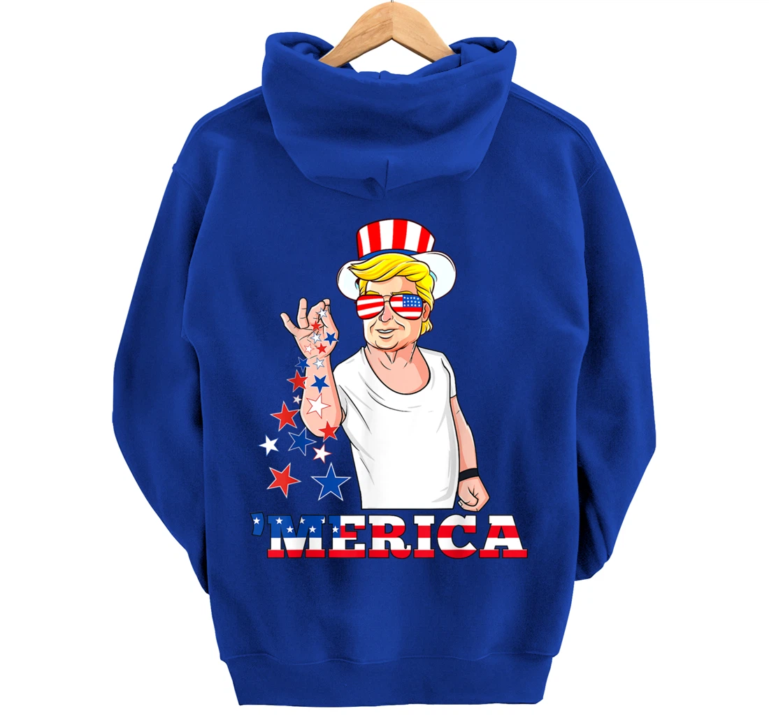 Merica Trump Outfits, 4th of July Pullover Hoodie