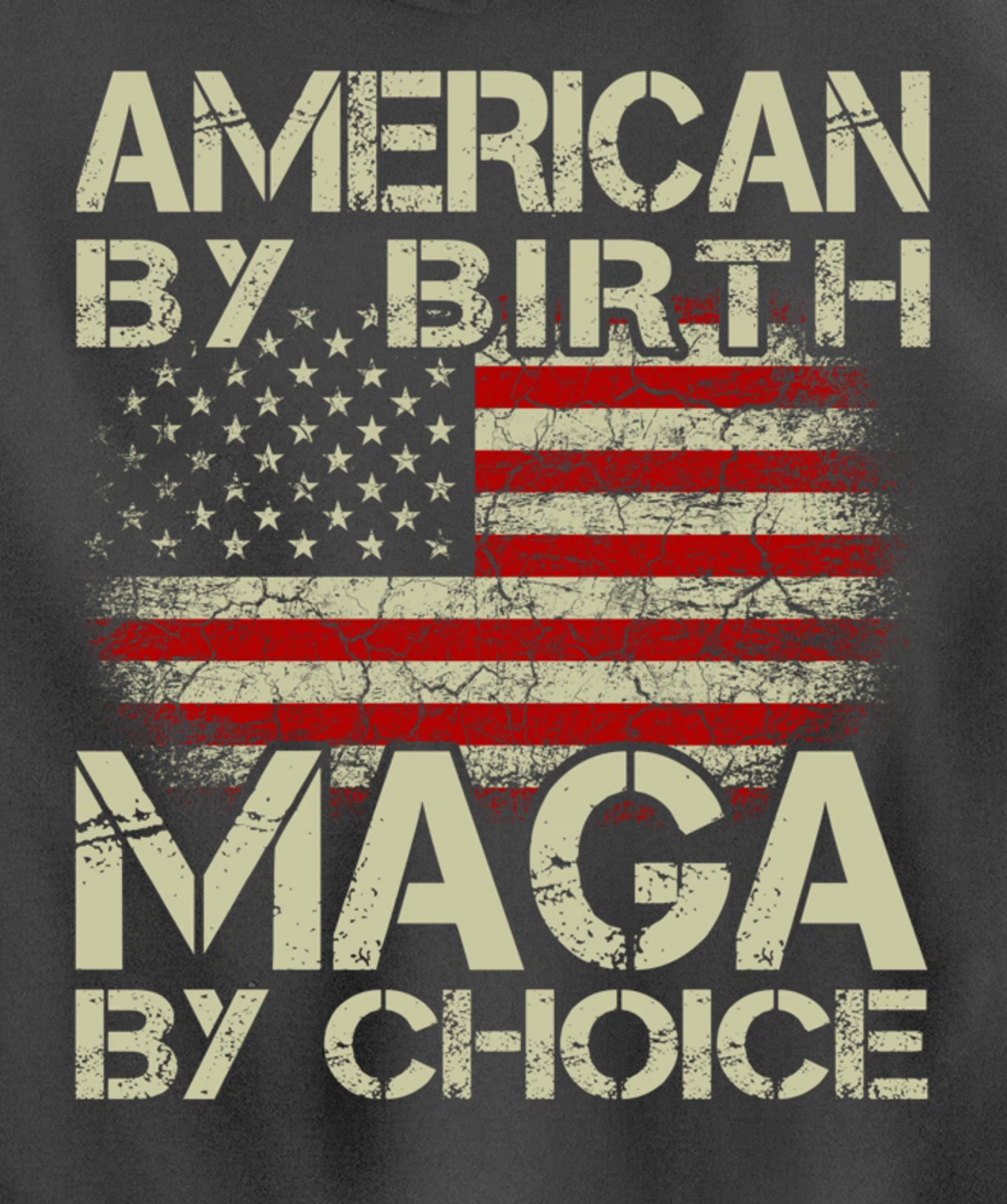 American By Birth MAGA By Choice Pro Trump 2024 US Flag Pullover Hoodie