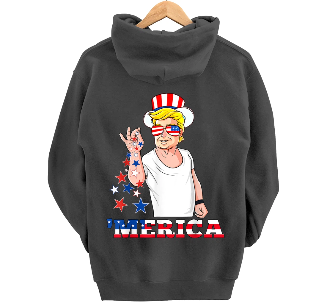 Merica Trump Outfits, 4th of July Pullover Hoodie