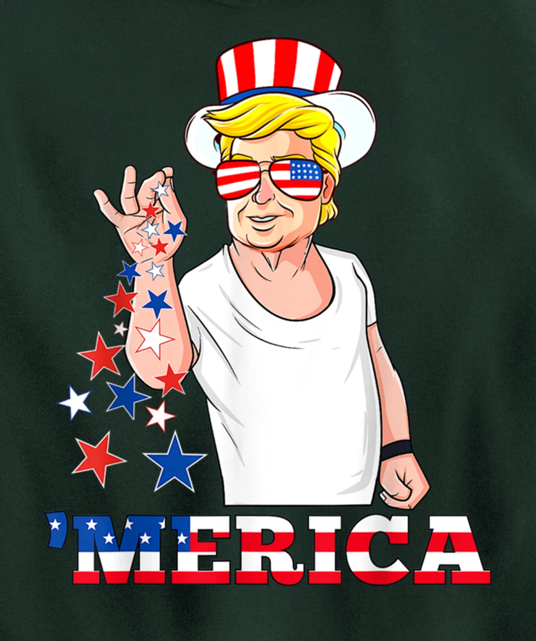 Merica Trump Outfits, 4th of July Pullover Hoodie