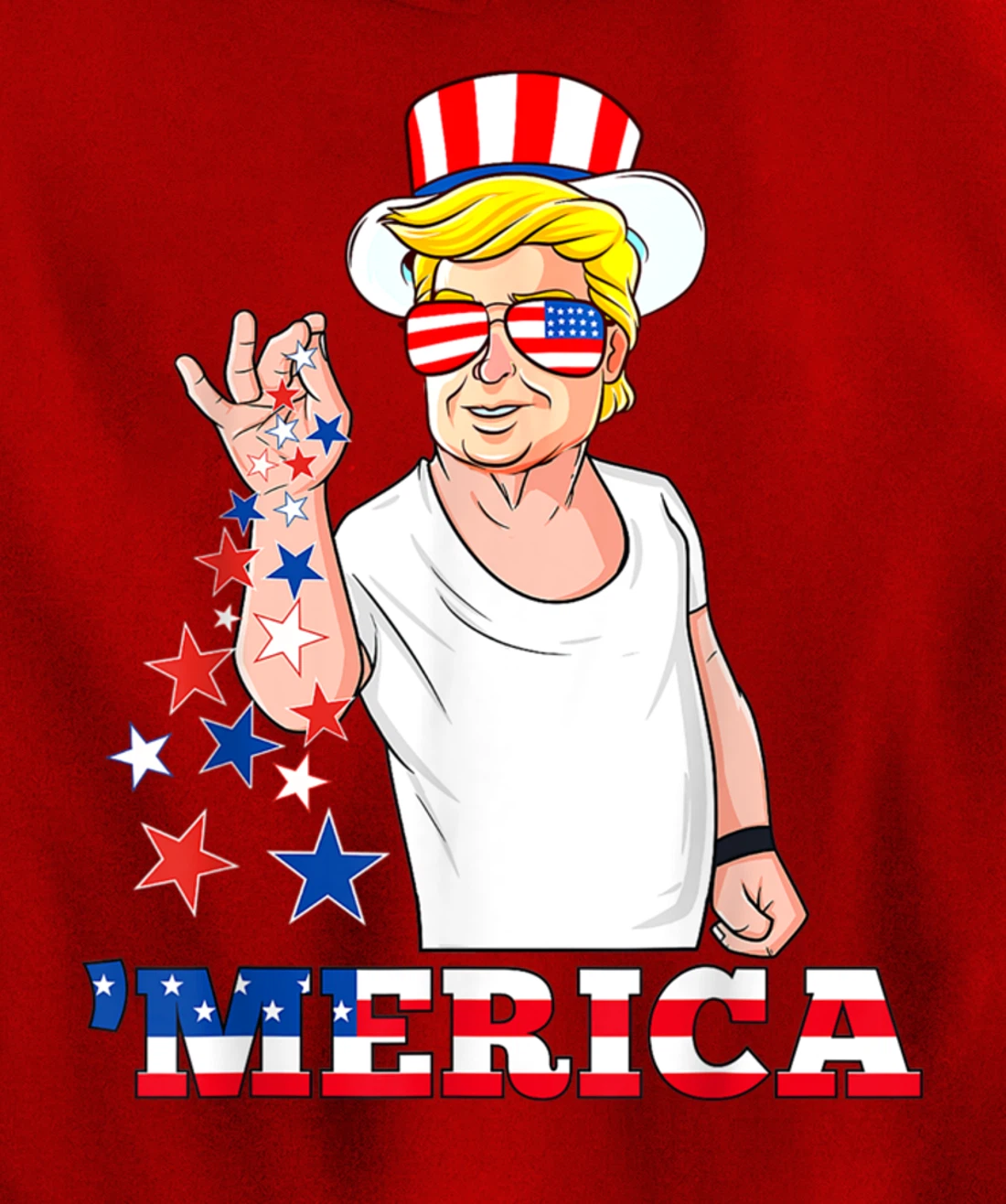 Merica Trump Outfits, 4th of July Pullover Hoodie