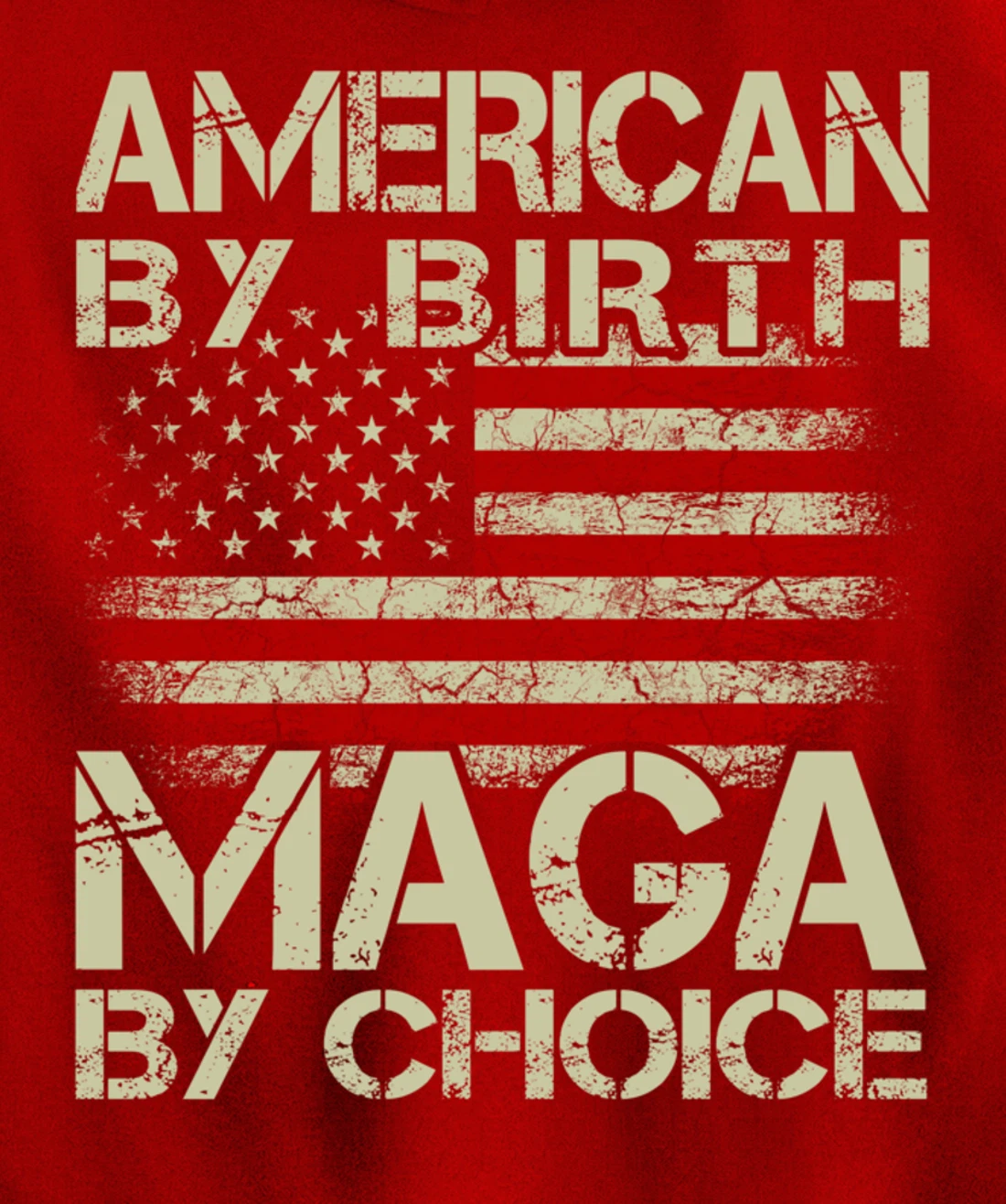 American By Birth MAGA By Choice Pro Trump 2024 US Flag Pullover Hoodie