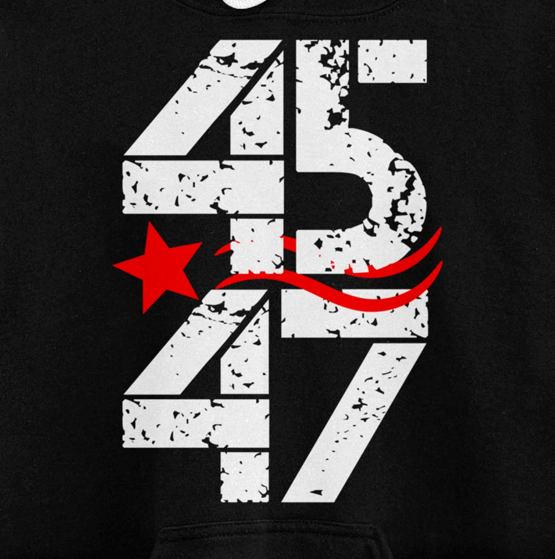 45 47 Vote Trump 2024 Red Star Pullover Hoodie