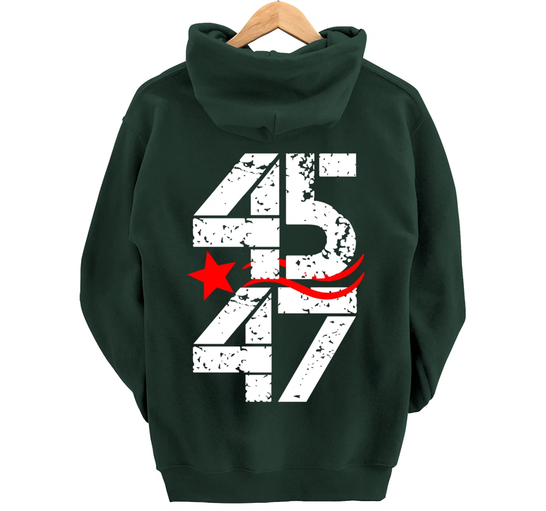 45 47 Vote Trump 2024 Red Star Pullover Hoodie