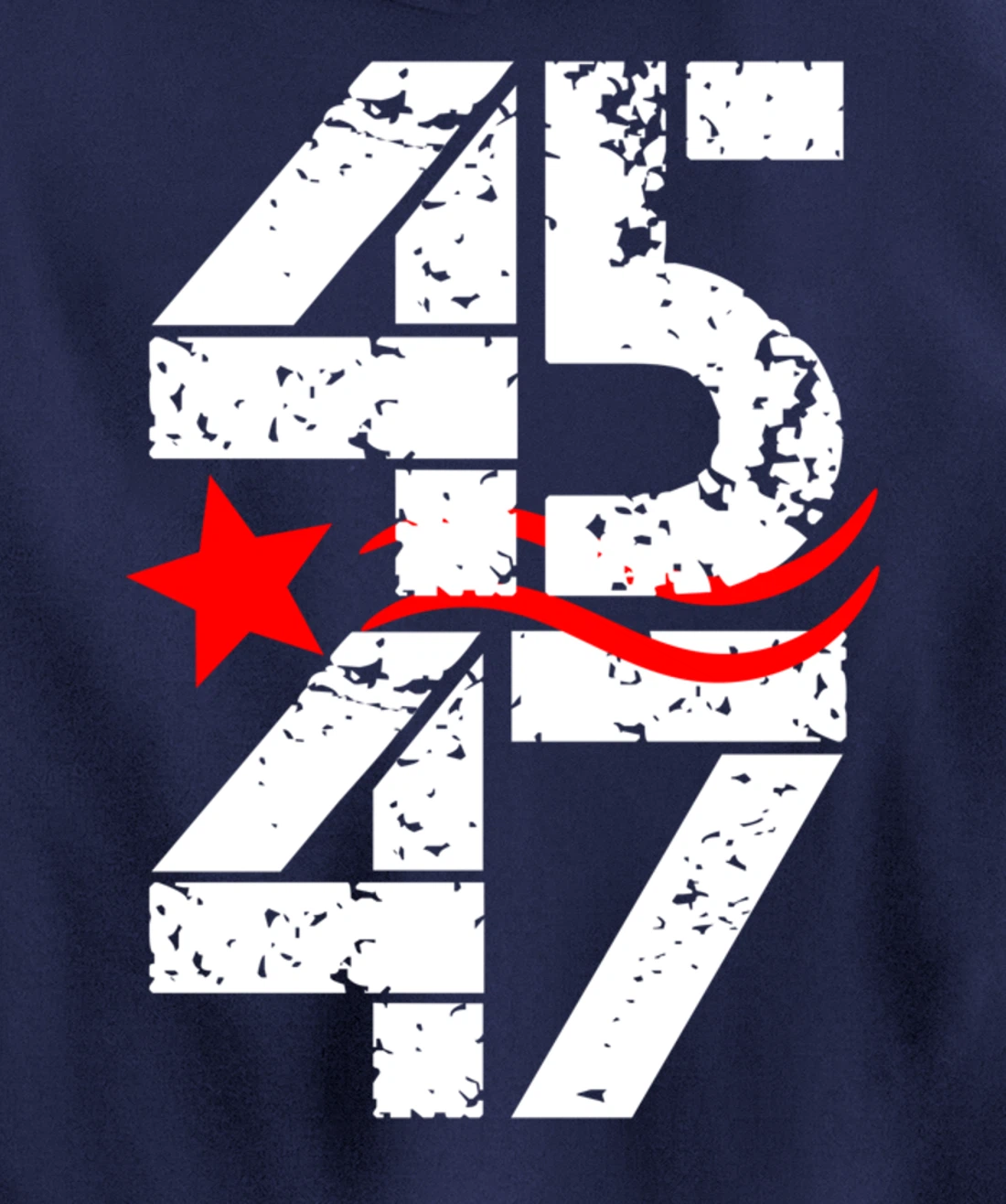 45 47 Vote Trump 2024 Red Star Pullover Hoodie