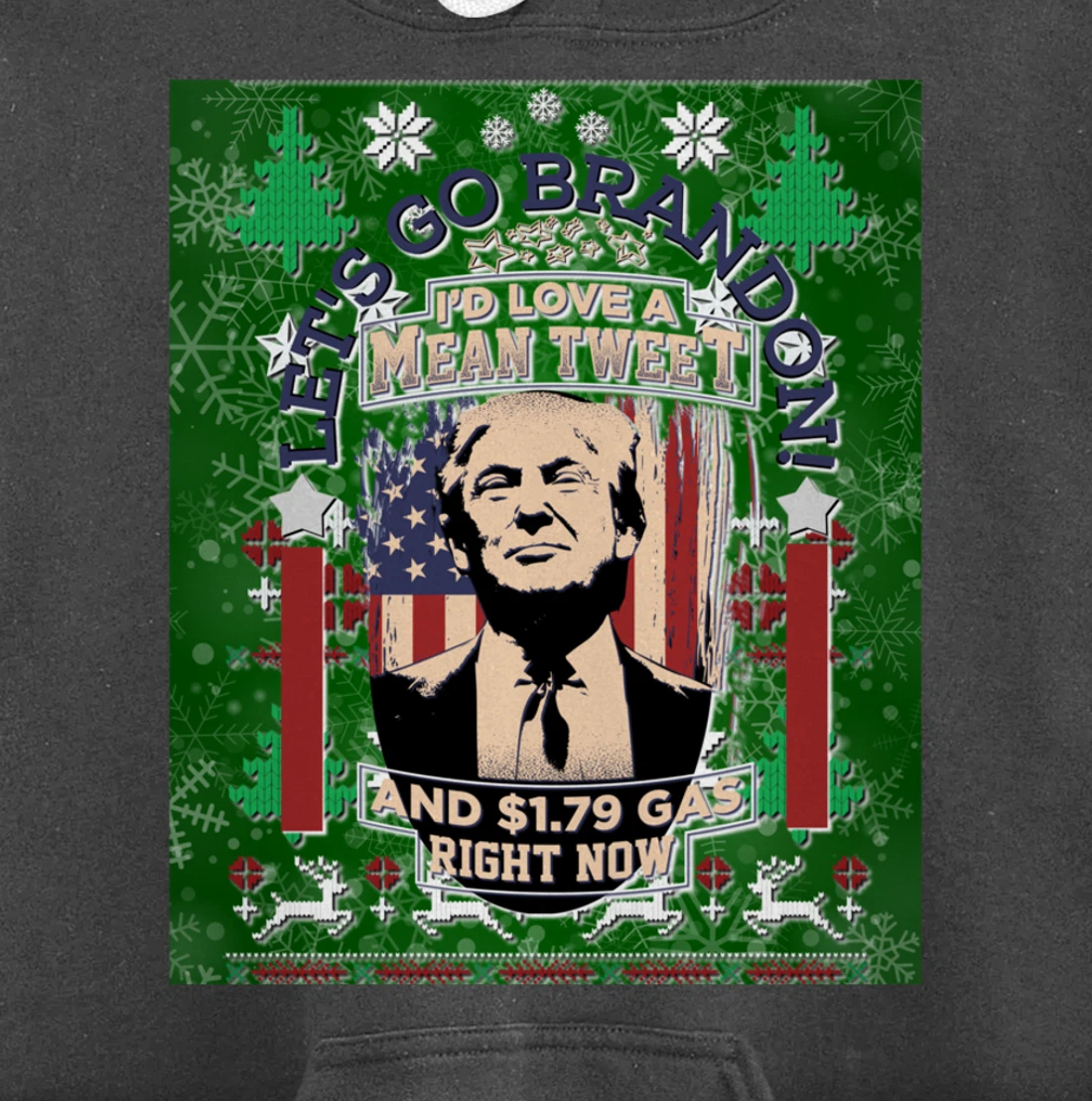 Christmas Biden Funny Republican Political Sarcasm Trump Pullover Hoodie
