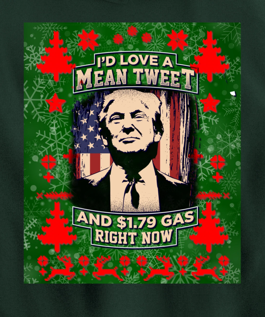 Christmas Biden Funny Republican Political Sarcasm Trump Pullover Hoodie