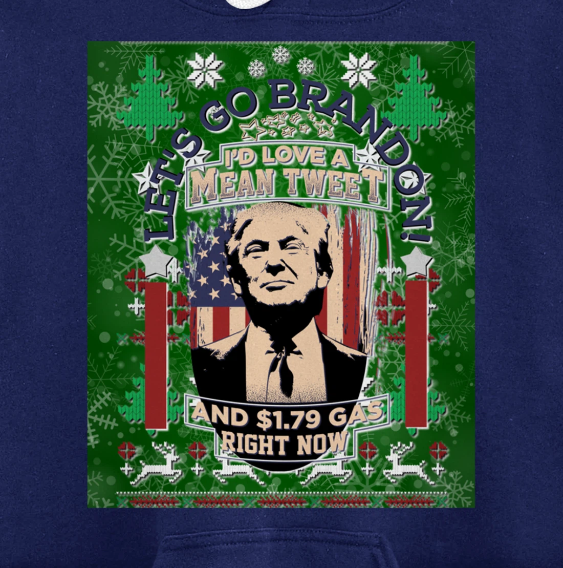 Christmas Biden Funny Republican Political Sarcasm Trump Pullover Hoodie