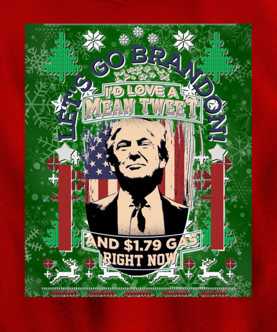 Christmas Biden Funny Republican Political Sarcasm Trump Pullover Hoodie