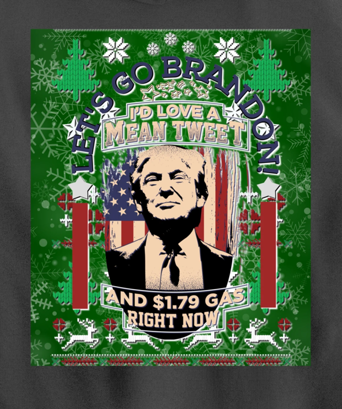 Christmas Biden Funny Republican Political Sarcasm Trump Pullover Hoodie