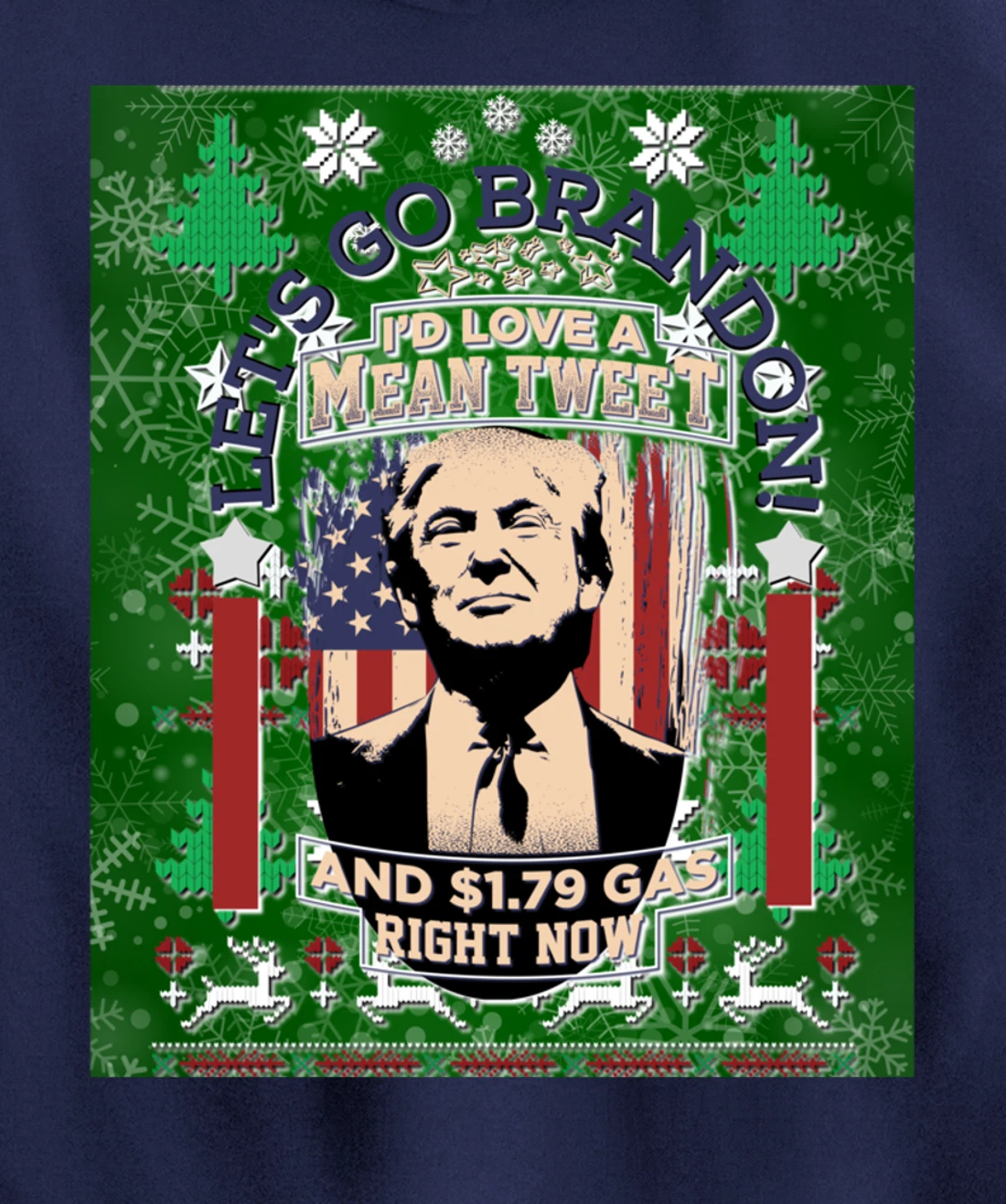 Christmas Biden Funny Republican Political Sarcasm Trump Pullover Hoodie