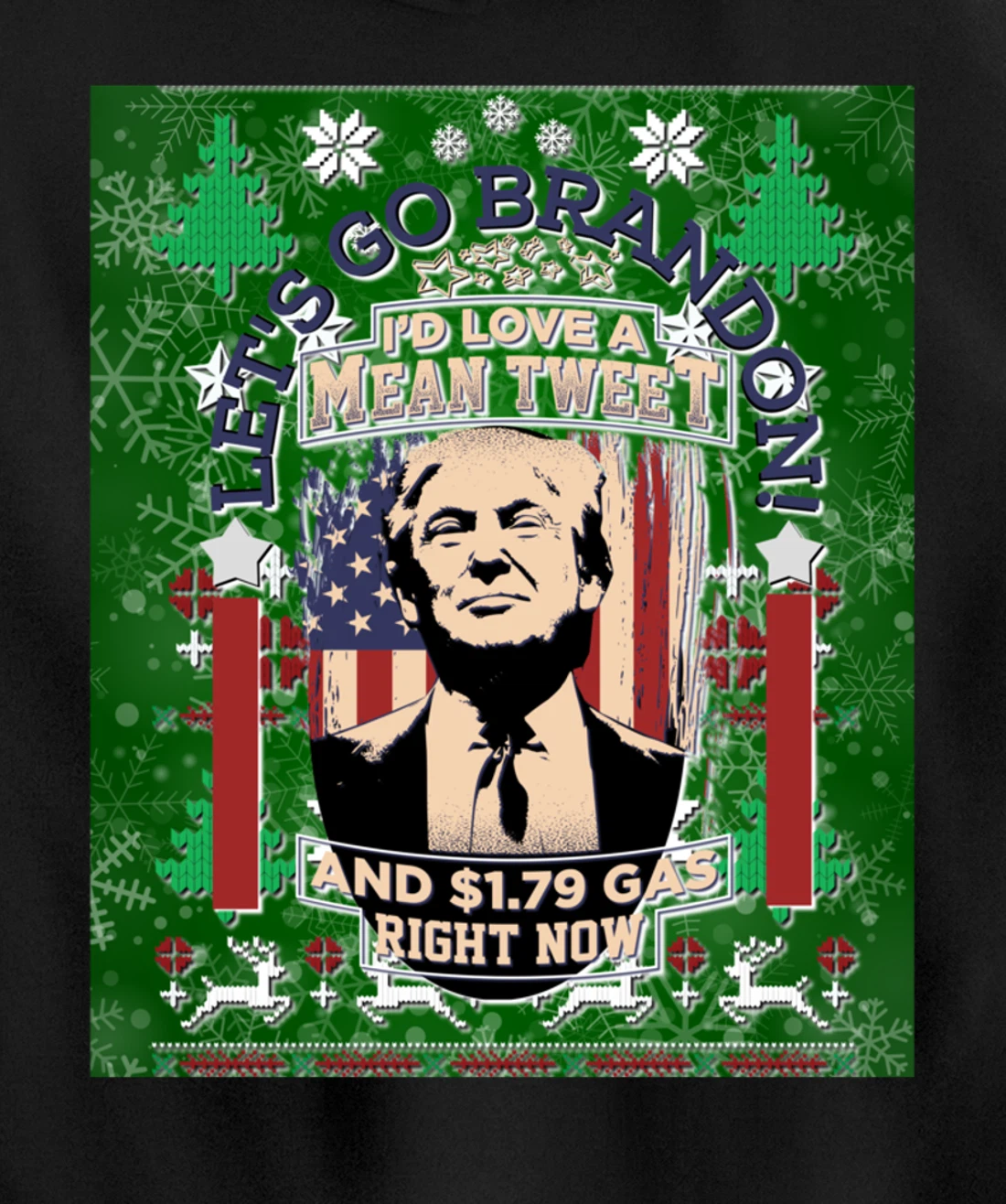 Christmas Biden Funny Republican Political Sarcasm Trump Pullover Hoodie