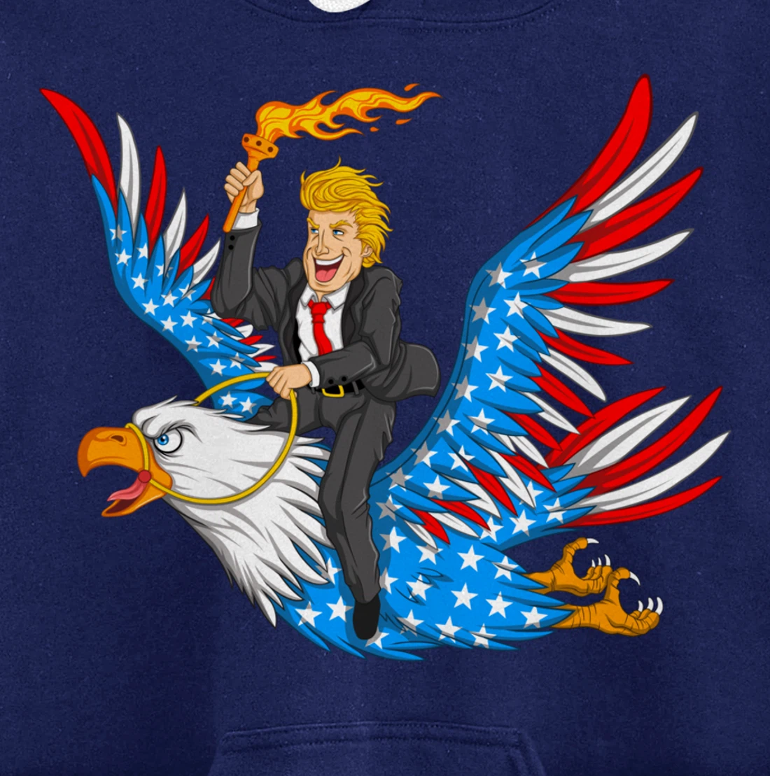 Trump On USA Eagle Cute US 4th Of July Funny American Gift Pullover Hoodie