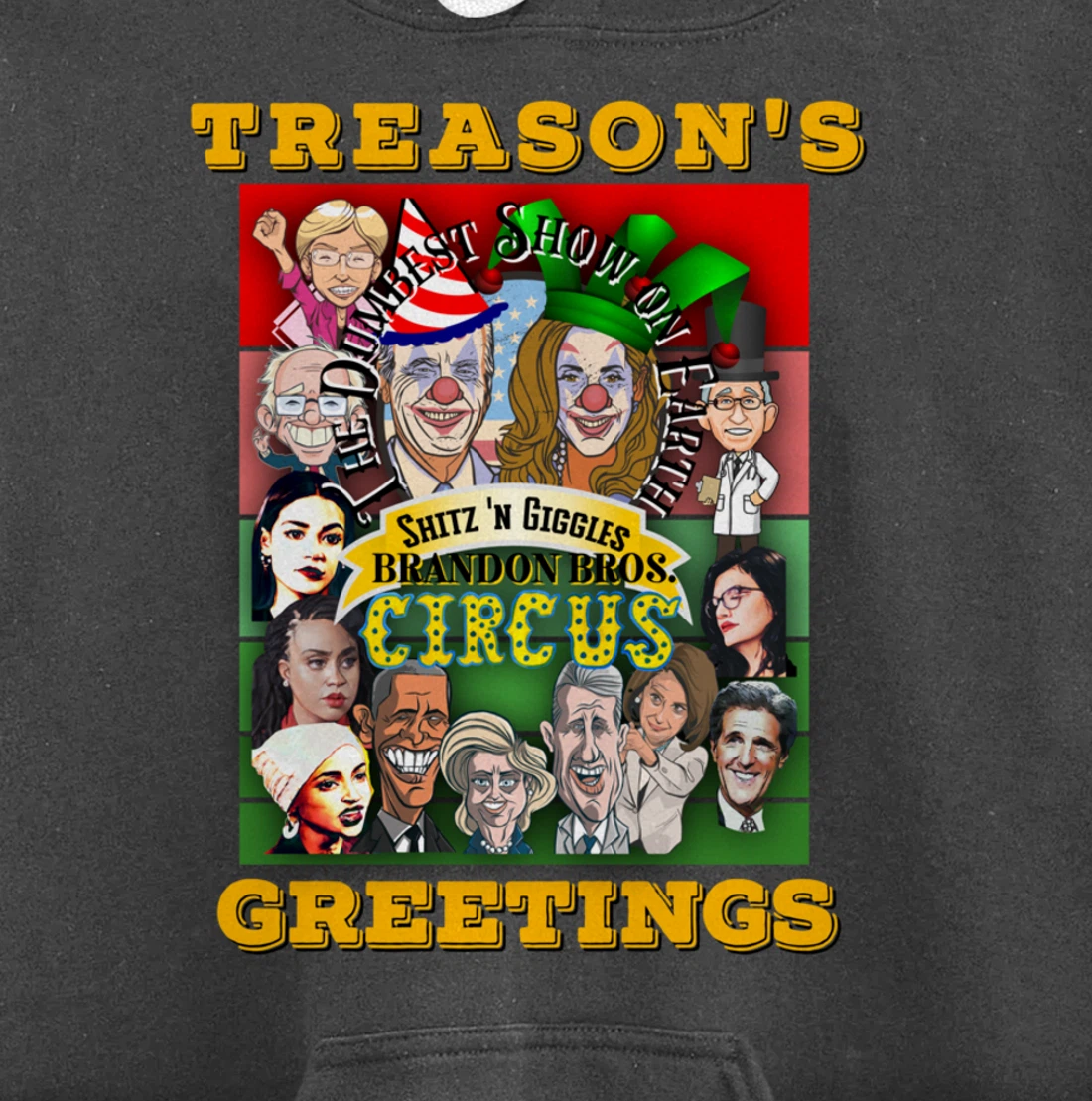 Swamp Xmas Wreath Biden Squad Trump Ugly Christmas Sweater Pullover Hoodie