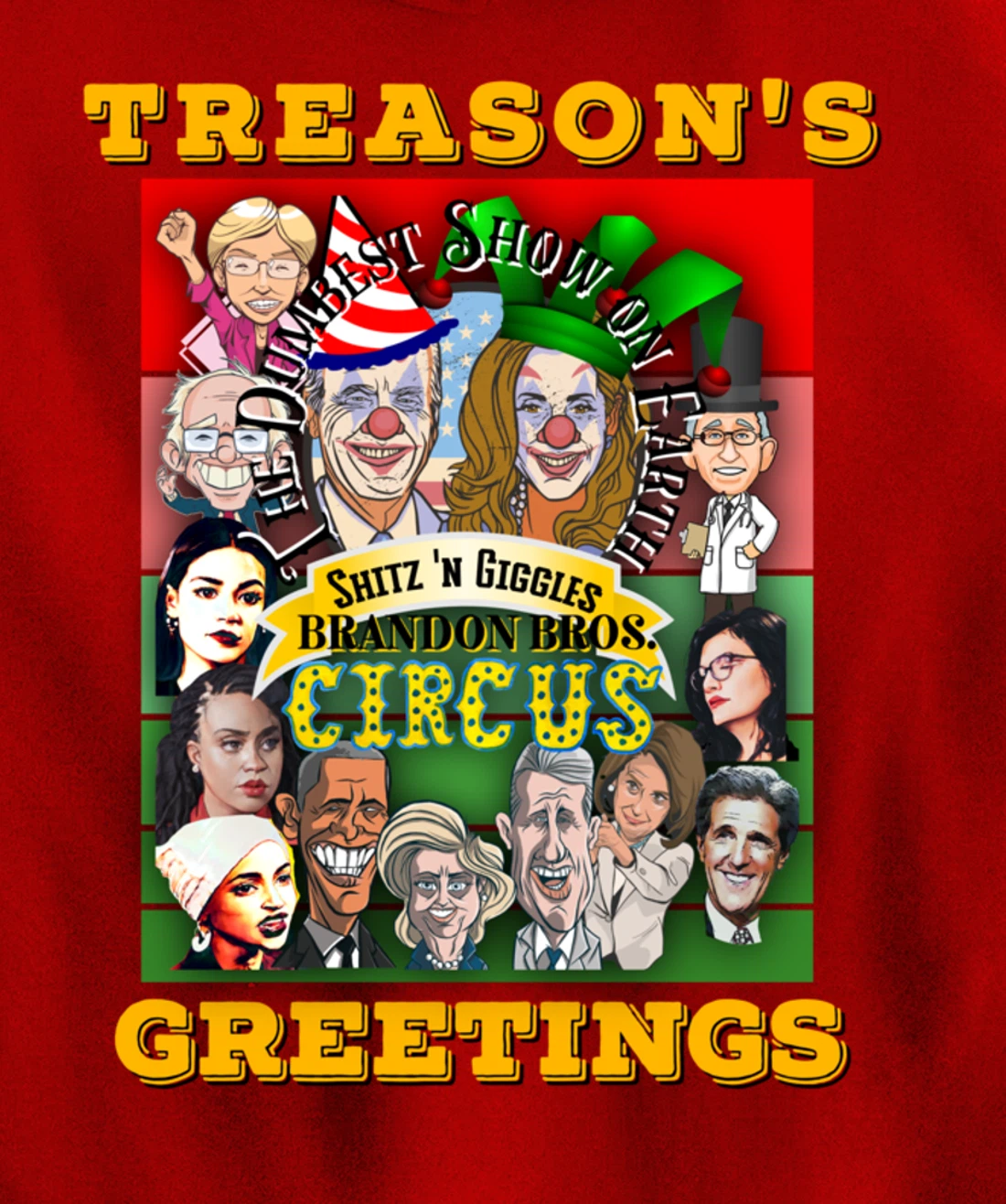 Swamp Xmas Wreath Biden Squad Trump Ugly Christmas Sweater Pullover Hoodie