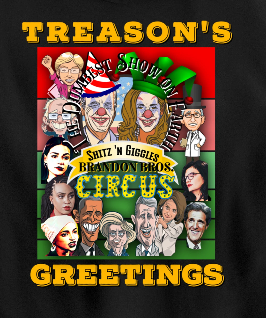 Swamp Xmas Wreath Biden Squad Trump Ugly Christmas Sweater Pullover Hoodie