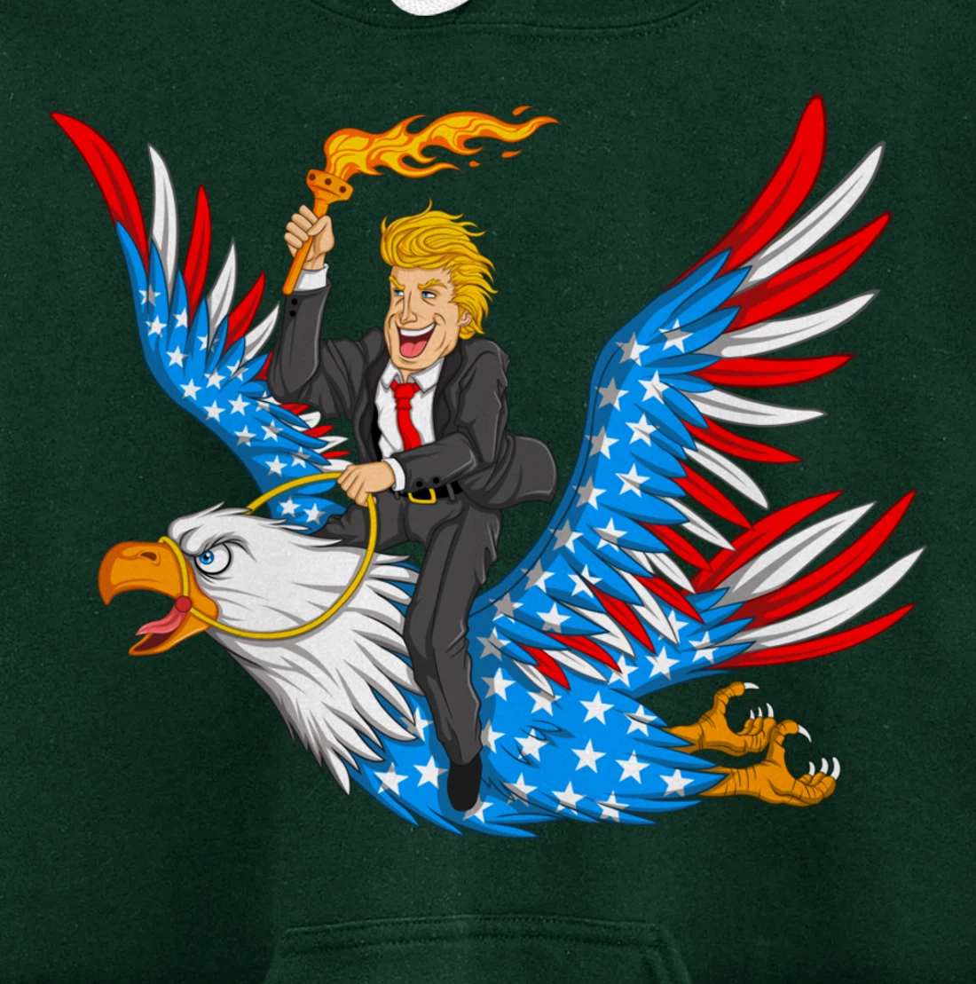 Trump On USA Eagle Cute US 4th Of July Funny American Gift Pullover Hoodie