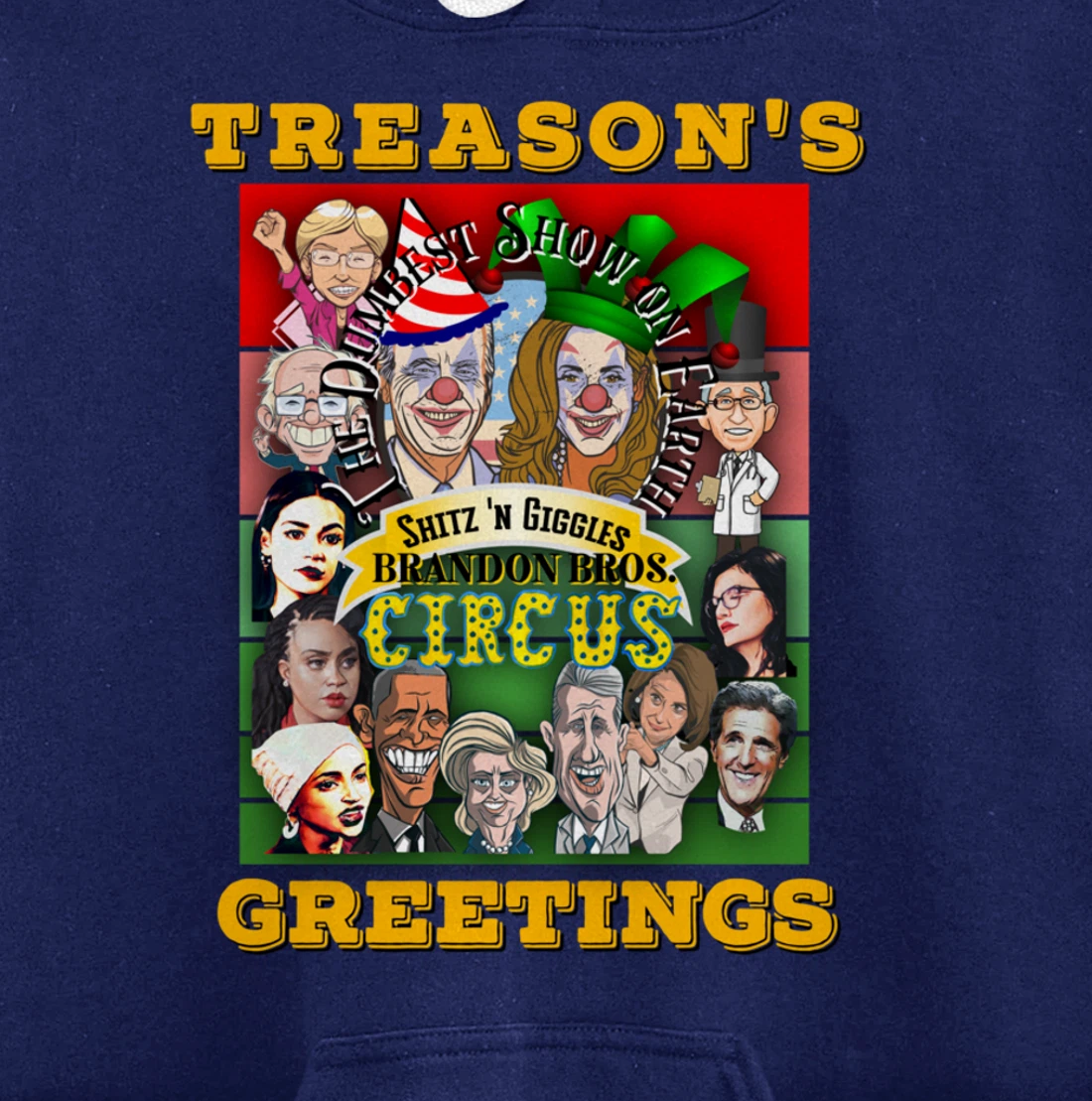 Swamp Xmas Wreath Biden Squad Trump Ugly Christmas Sweater Pullover Hoodie