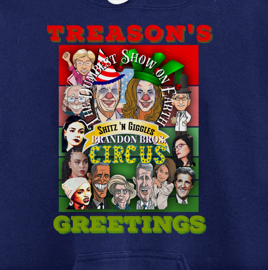 Swamp Xmas Wreath Biden Squad Trump Ugly Christmas Sweater Pullover Hoodie