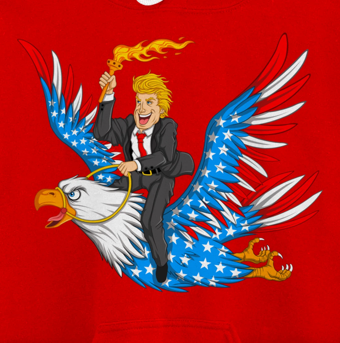Trump On USA Eagle Cute US 4th Of July Funny American Gift Pullover Hoodie