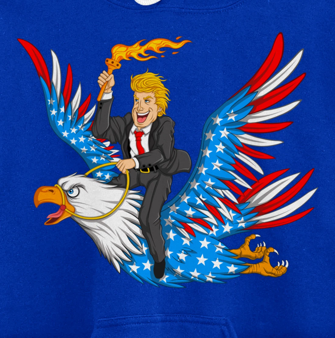 Trump On USA Eagle Cute US 4th Of July Funny American Gift Pullover Hoodie