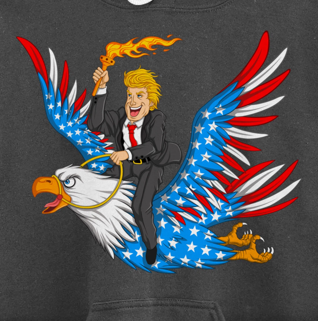 Trump On USA Eagle Cute US 4th Of July Funny American Gift Pullover Hoodie