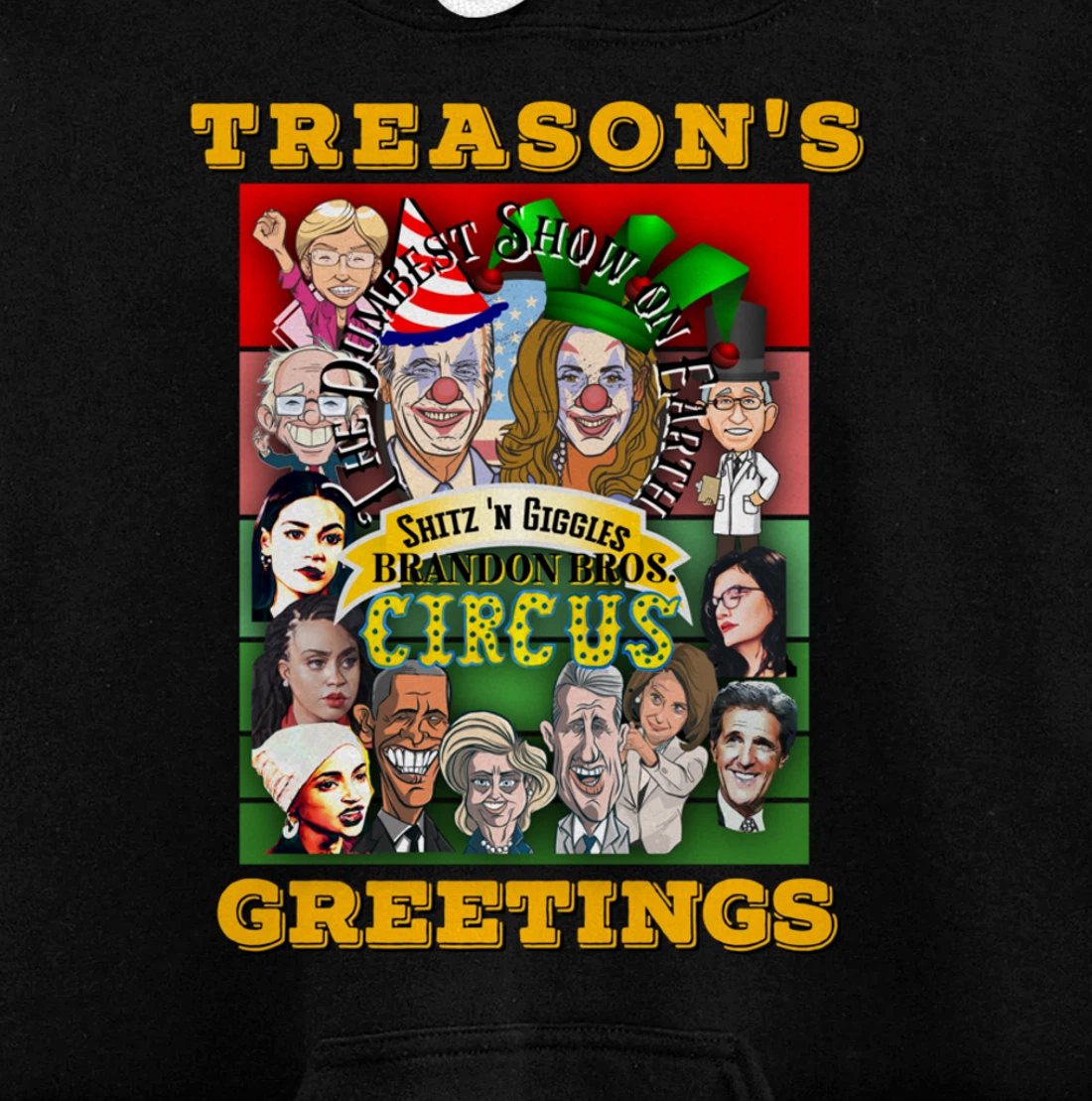 Swamp Xmas Wreath Biden Squad Trump Ugly Christmas Sweater Pullover Hoodie