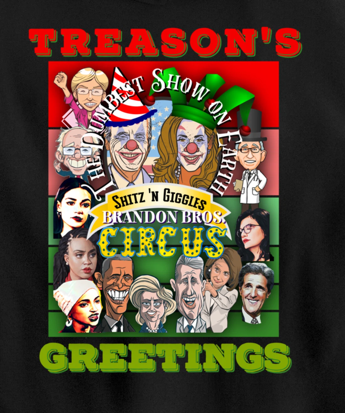 Swamp Xmas Wreath Biden Squad Trump Ugly Christmas Sweater Pullover Hoodie