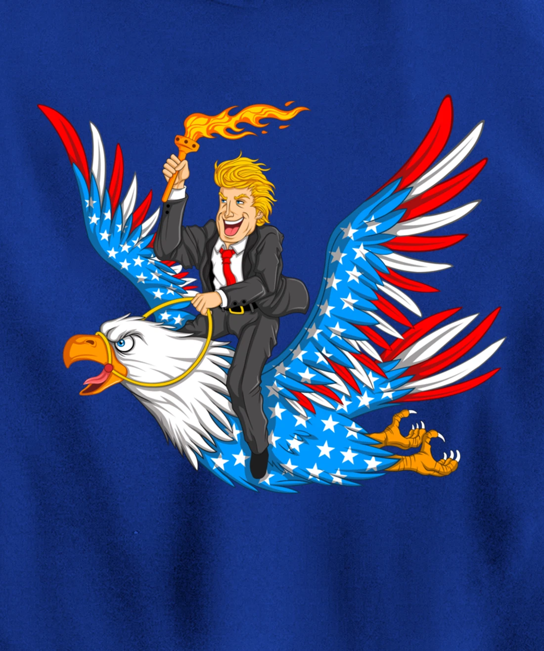 Trump On USA Eagle Cute US 4th Of July Funny American Gift Pullover Hoodie