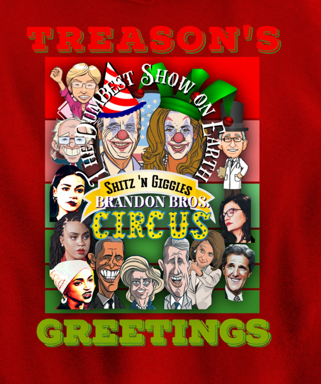 Swamp Xmas Wreath Biden Squad Trump Ugly Christmas Sweater Pullover Hoodie