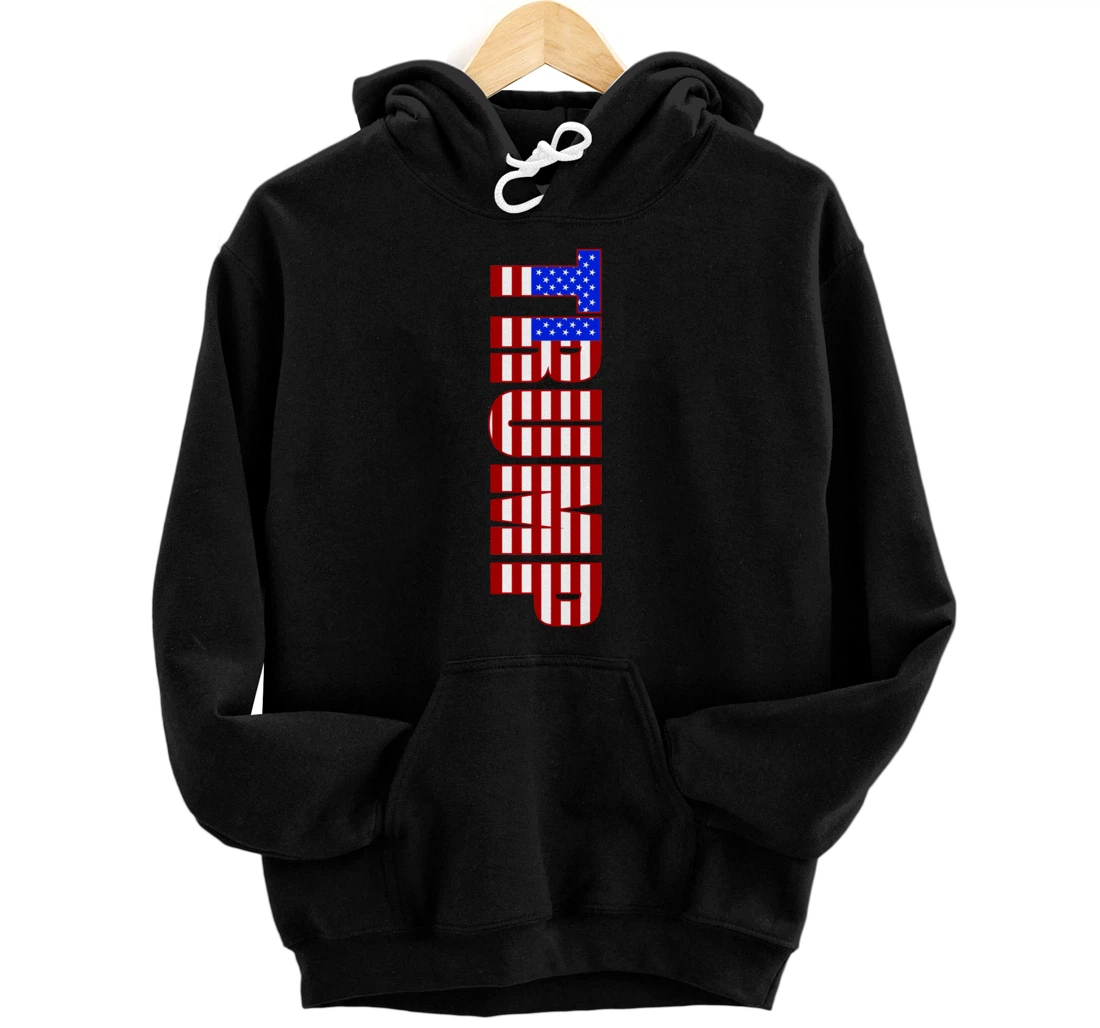 Trump American Flag Patriotic Fourth of July USA Pullover Hoodie