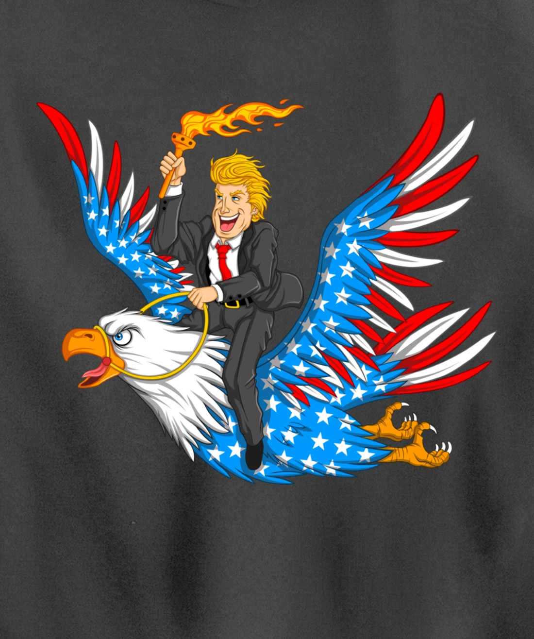 Trump On USA Eagle Cute US 4th Of July Funny American Gift Pullover Hoodie