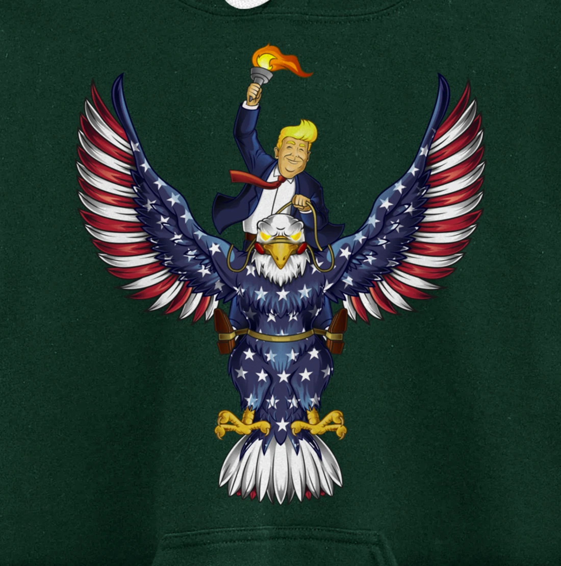 Trump On USA Eagle Cute US 4th Of July Funny American Gift Pullover Hoodie