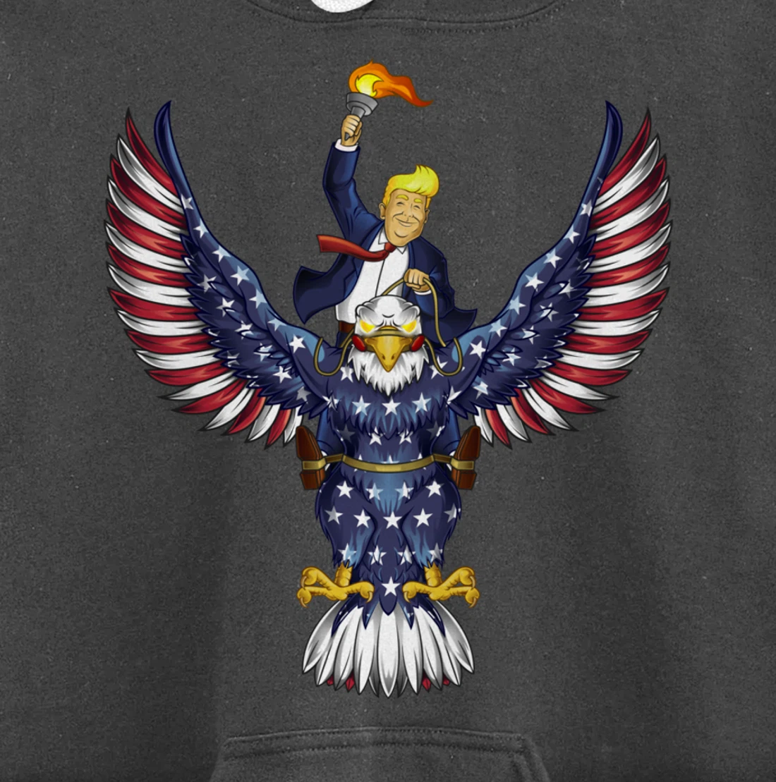 Trump On USA Eagle Cute US 4th Of July Funny American Gift Pullover Hoodie