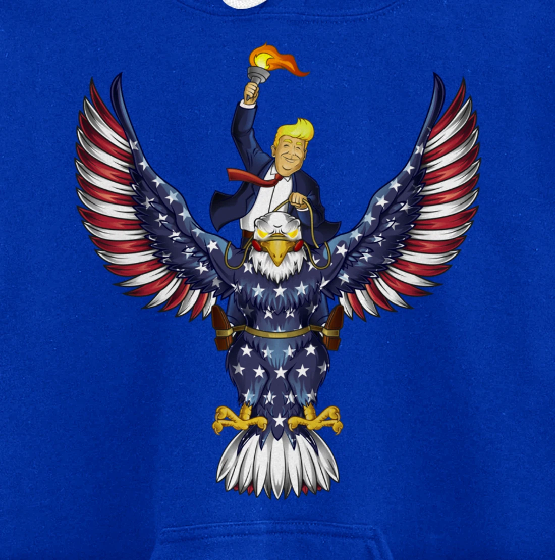 Trump On USA Eagle Cute US 4th Of July Funny American Gift Pullover Hoodie