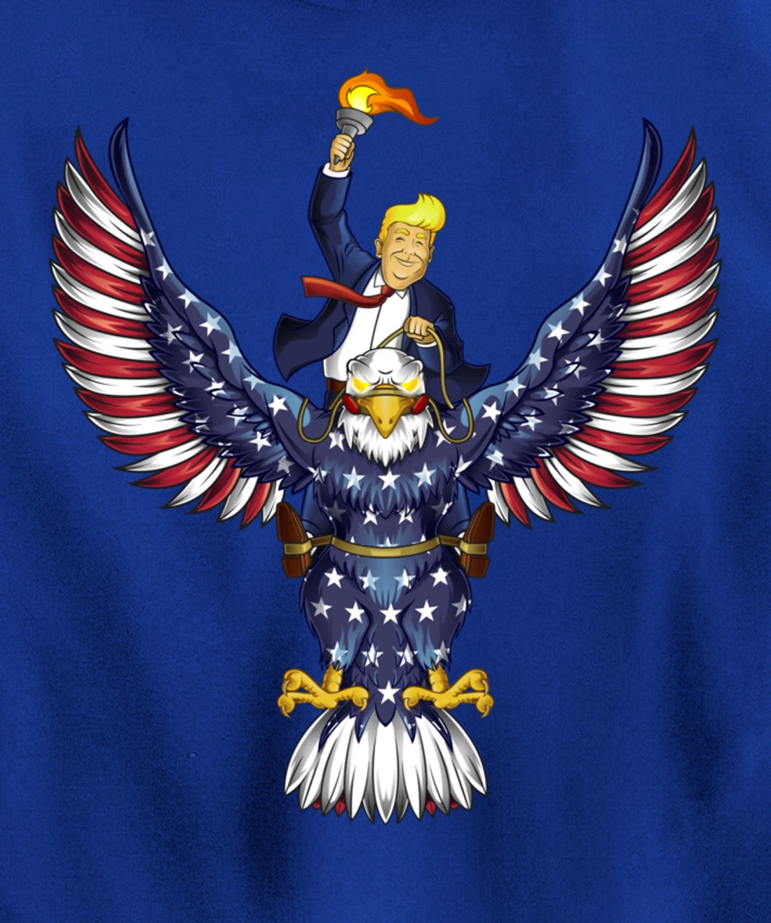 Trump On USA Eagle Cute US 4th Of July Funny American Gift Pullover Hoodie