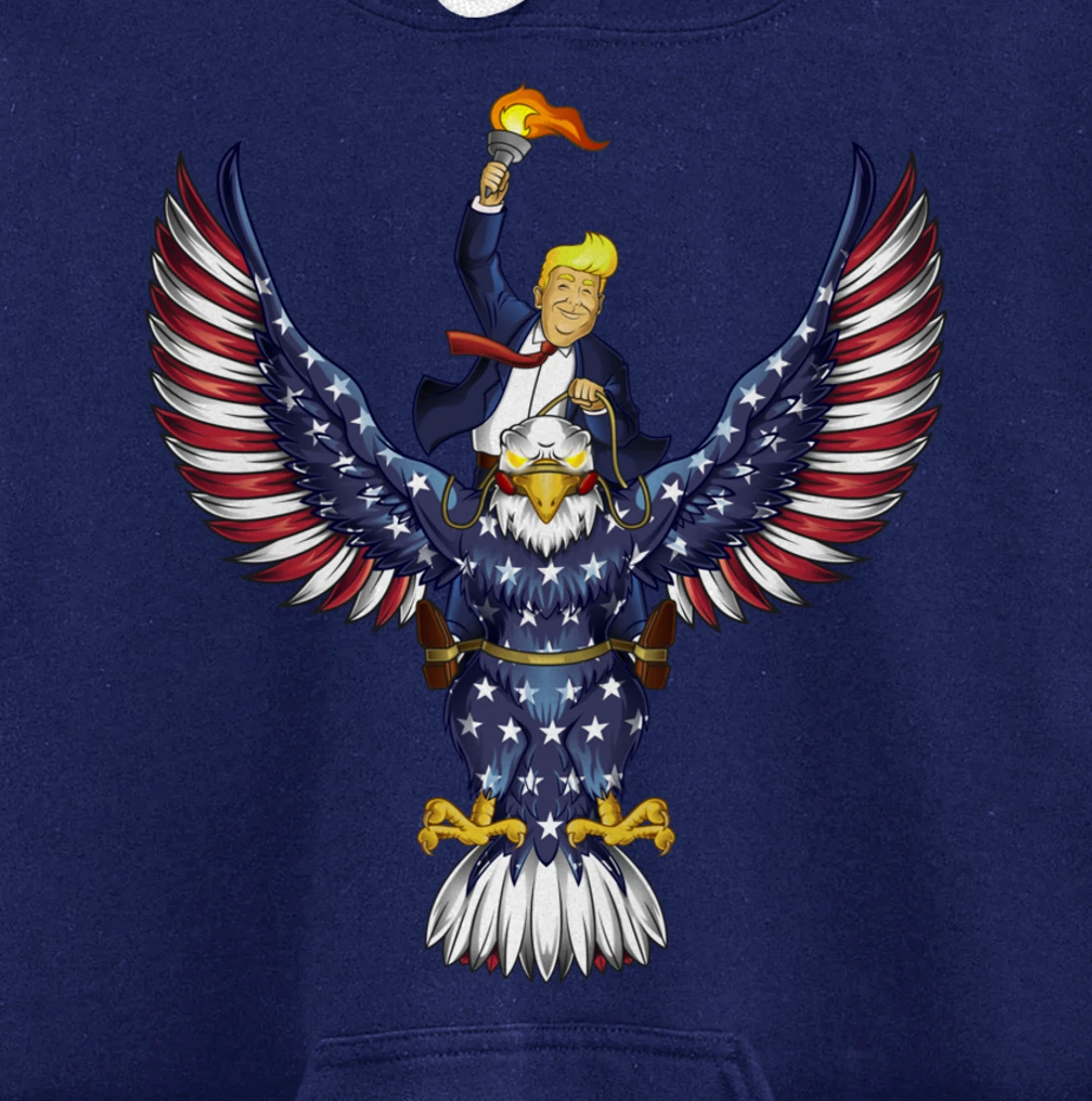 Trump On USA Eagle Cute US 4th Of July Funny American Gift Pullover Hoodie