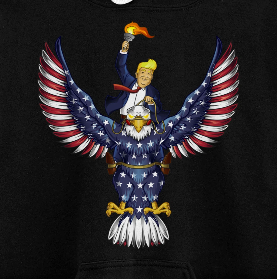 Trump On USA Eagle Cute US 4th Of July Funny American Gift Pullover Hoodie