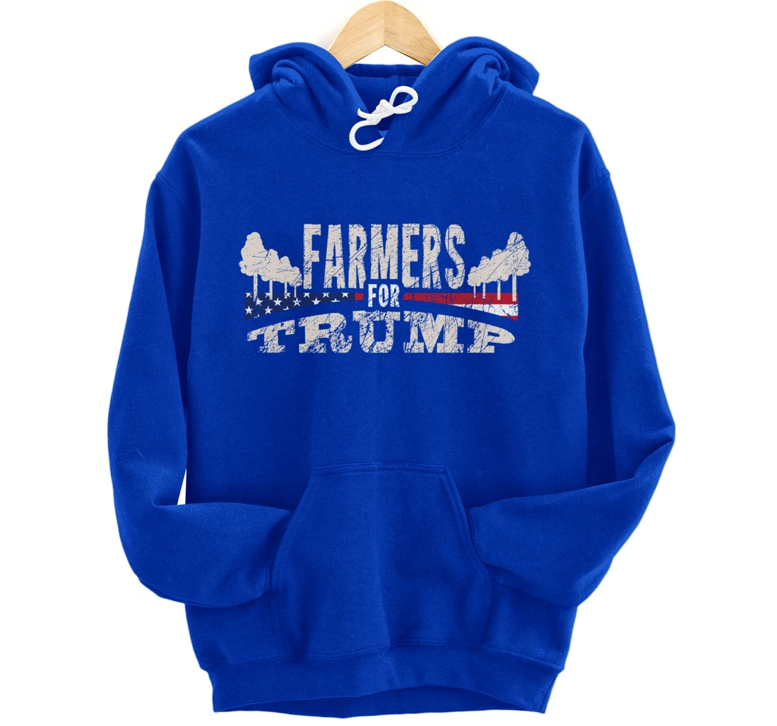 Pride USA Flag Reelection Donald Trump Farming & Farmer Pullover Hoodie